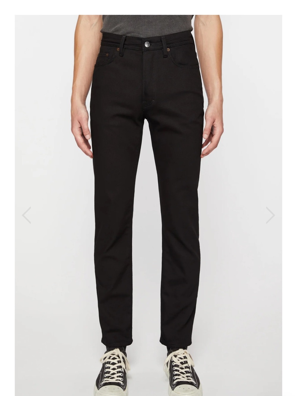 Acne Studios River Stay Black Slim Tapered Jeans Italy Sz 30 Minimal Denim